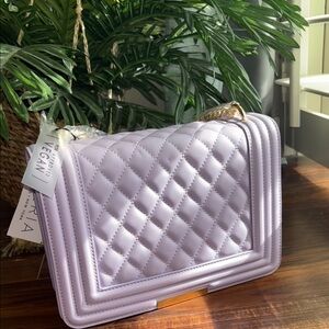 Quilted Lavender Shoulder Bag